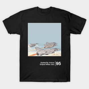 Striped White Jets / Minimalist Graphic Artwork Design T-Shirt